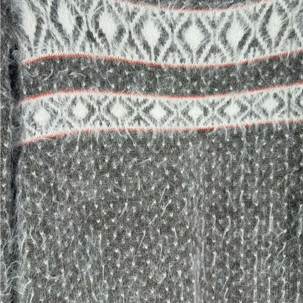 Sleeping on Snow Wool Blend Off the Shoulder Tunic Nordic Sweater Womens Small